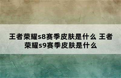 王者荣耀s8赛季皮肤是什么 王者荣耀s9赛季皮肤是什么